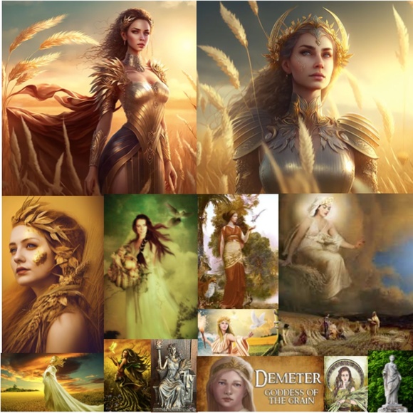 “Demeter: Goddess of the Harvest” Ceres Greek Mythology Handmade Necklace, Wheat - Picture 2 of 16